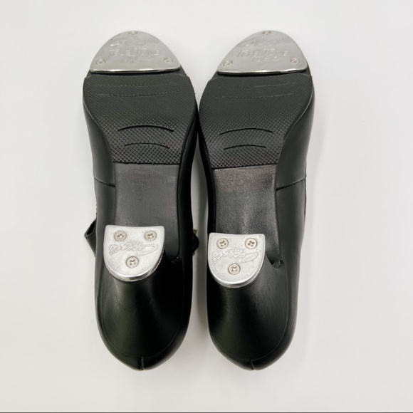 7.5W 7.5 WIDE Capezio 657 Manhattan Xtreme Black Leather Tap Dance Shoes Heels - Picture 9 of 14